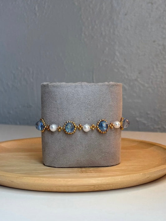 Blue Crystal Bead Bracelet